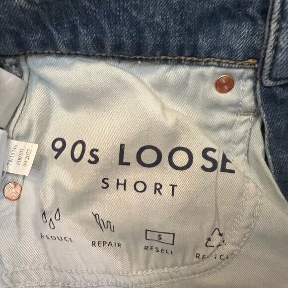 Lucky Brand High Rise 90's Loose Distressed Denim Shorts Size 00/24 - Picture 6 of 7